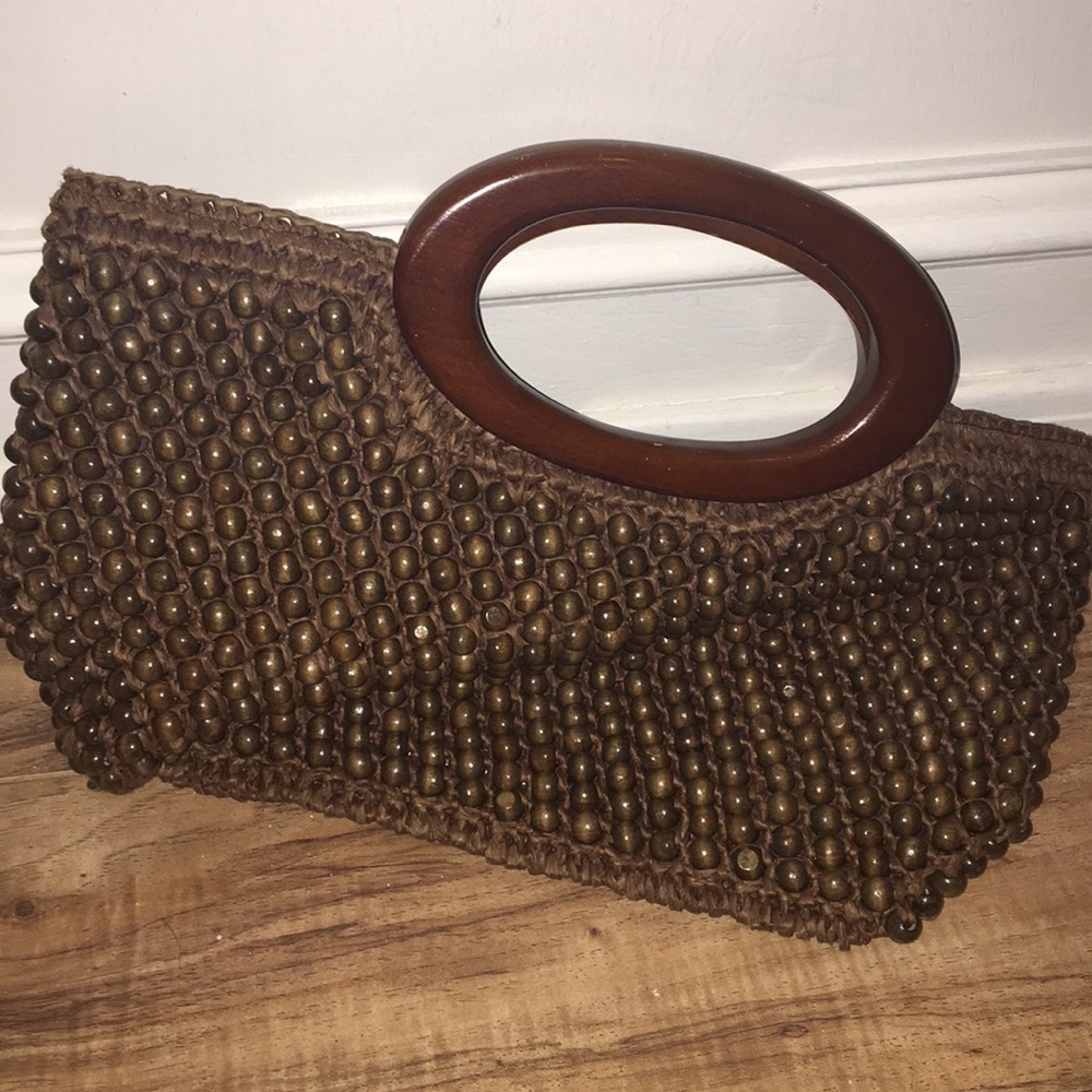 Ann Taylor Loft wood bead bag
